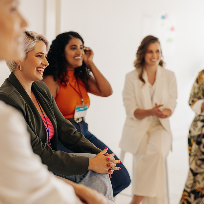 multicultural women working together