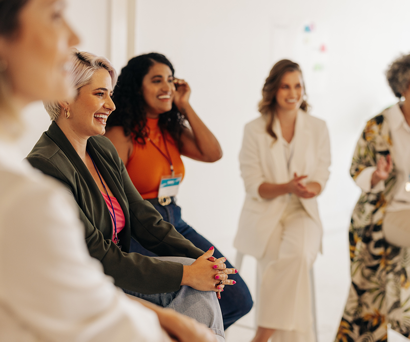 multicultural women working together